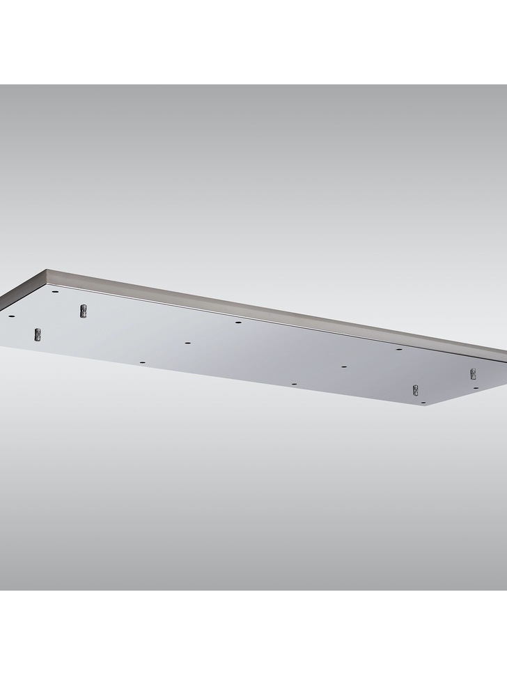 Polished Chrome 12 Hole Rectangular Ceiling Plate - 1100mm x 400mm