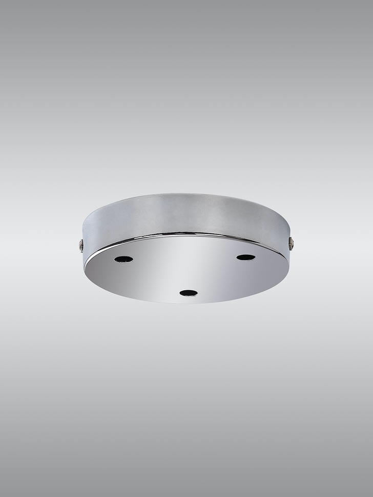 Polished Chrome 3 Hole Ceiling Plate - 12cm