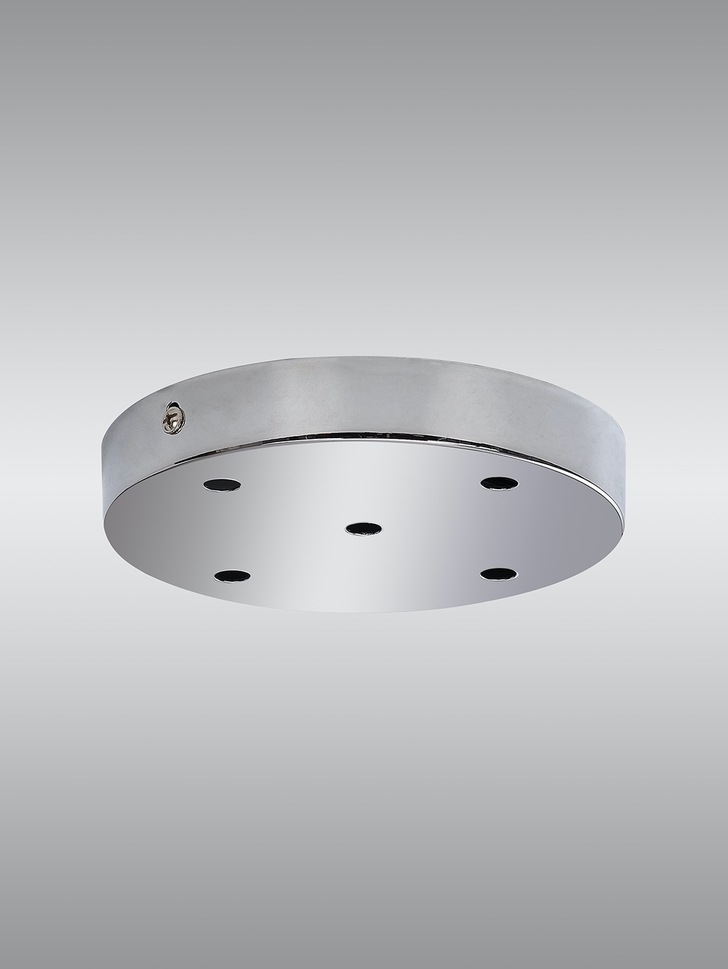 Polished Chrome 5 Hole Ceiling Plate - 15cm