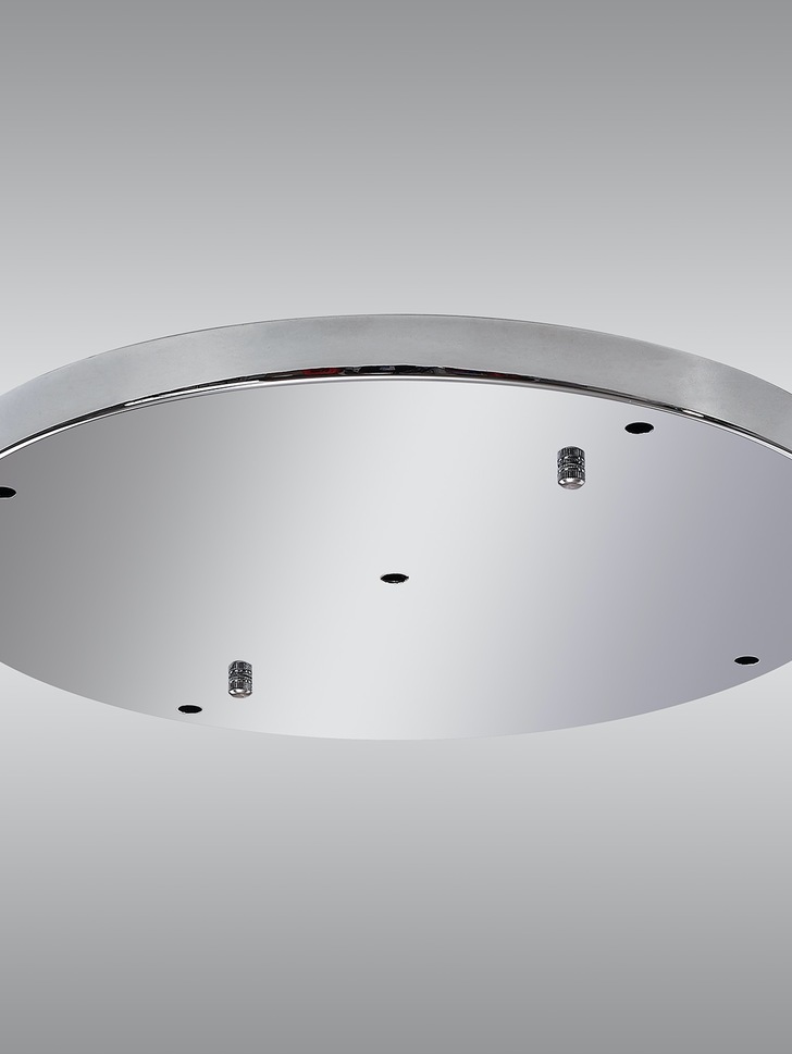 Polished Chrome 5 Hole Ceiling Plate - 40cm