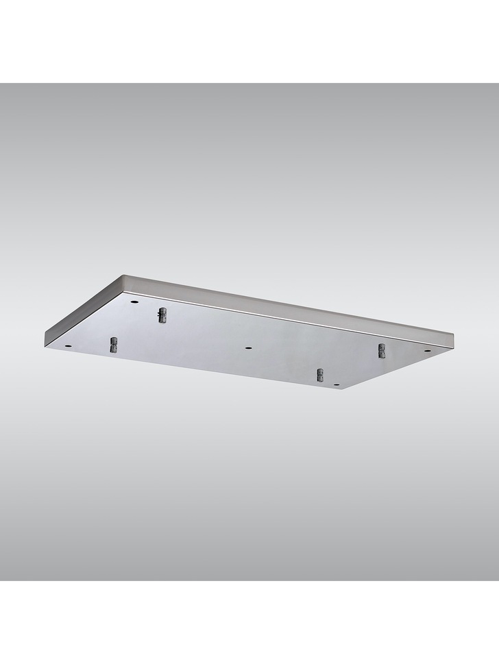 Polished Chrome 5 Hole Rectangular Ceiling Plate - 550mm x 320mm