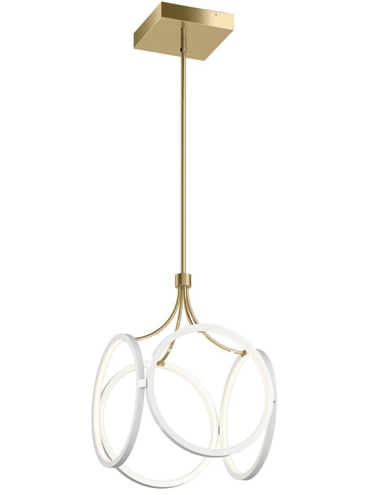 Quintiesse Ciri LED Pendant In White With Champagne Gold - QN-CIRI-P-WH