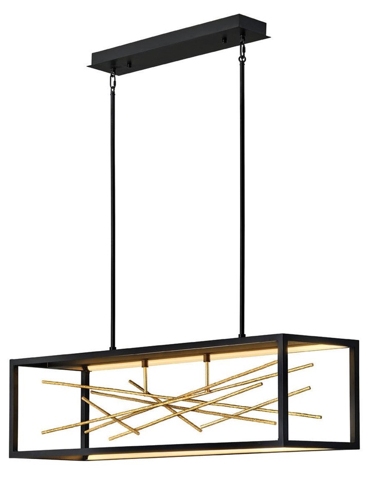 Quintiesse Styx LED Island Light In Black And Gilded Gold - QN-STYX-LED-ISLE-BG