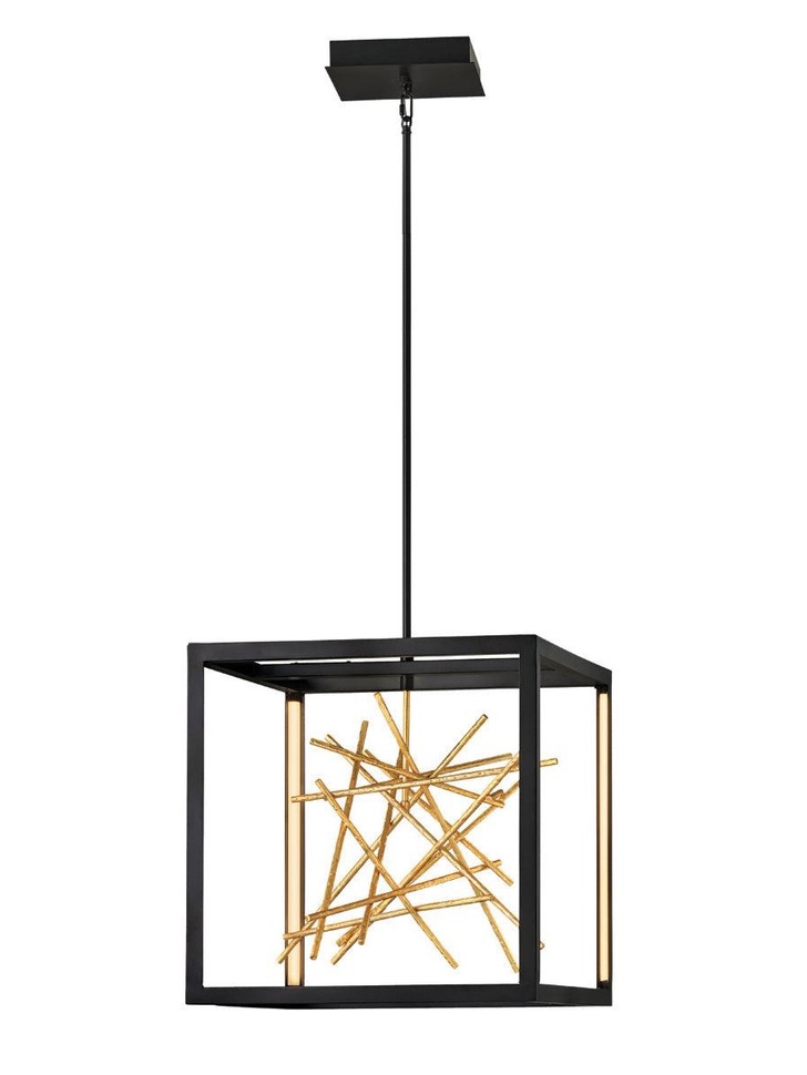 Quintiesse Styx LED Pendant Light In Black And Gilded Gold - QN-STYX-LED-P-BG