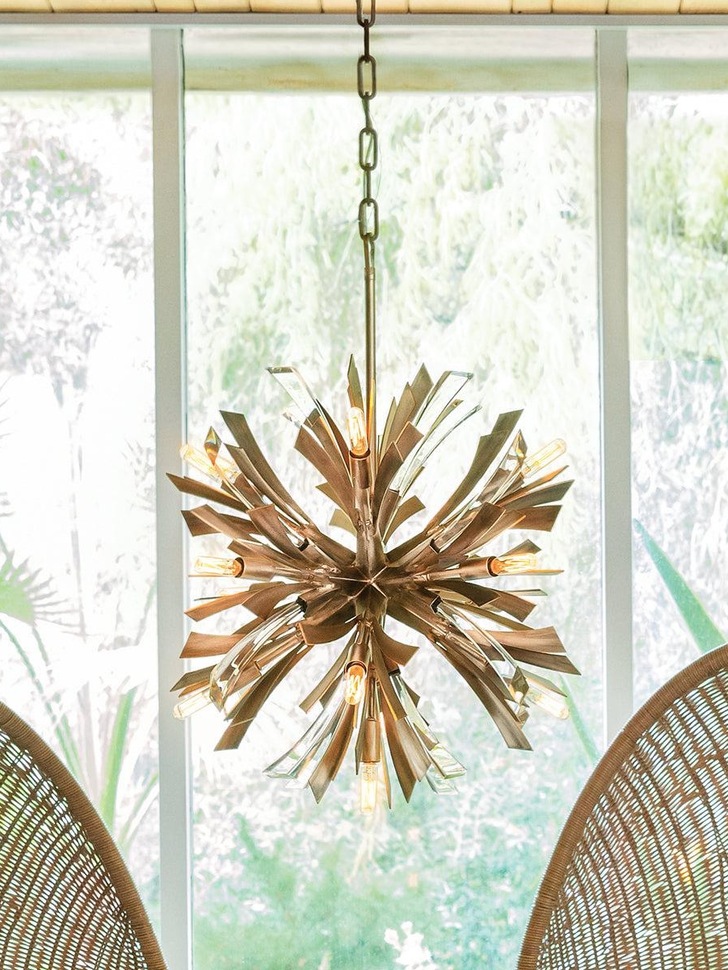 Quintiesse Vida 13 Light Small Pendant In Burnished Gold Complete With Crystal Decoration - QN-VIDA-13P-S