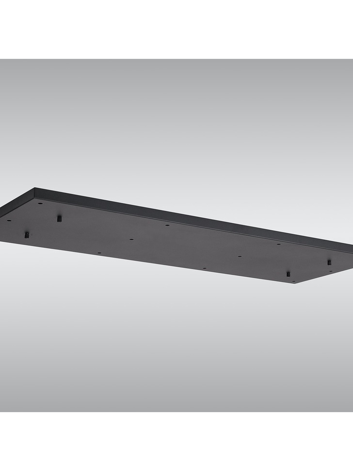 Satin Black 12 Hole Rectangular Ceiling Plate - 1100mm x 400mm