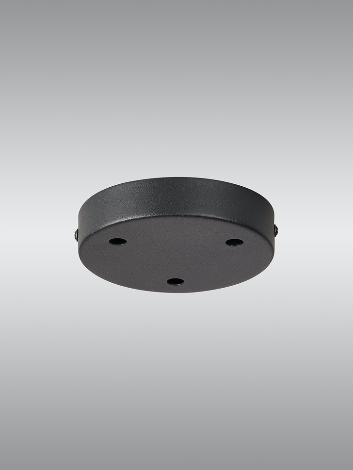 Satin Black 3 Hole Ceiling Plate - 12cm