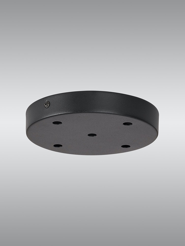 Satin Black 5 Hole Ceiling Plate - 15cm