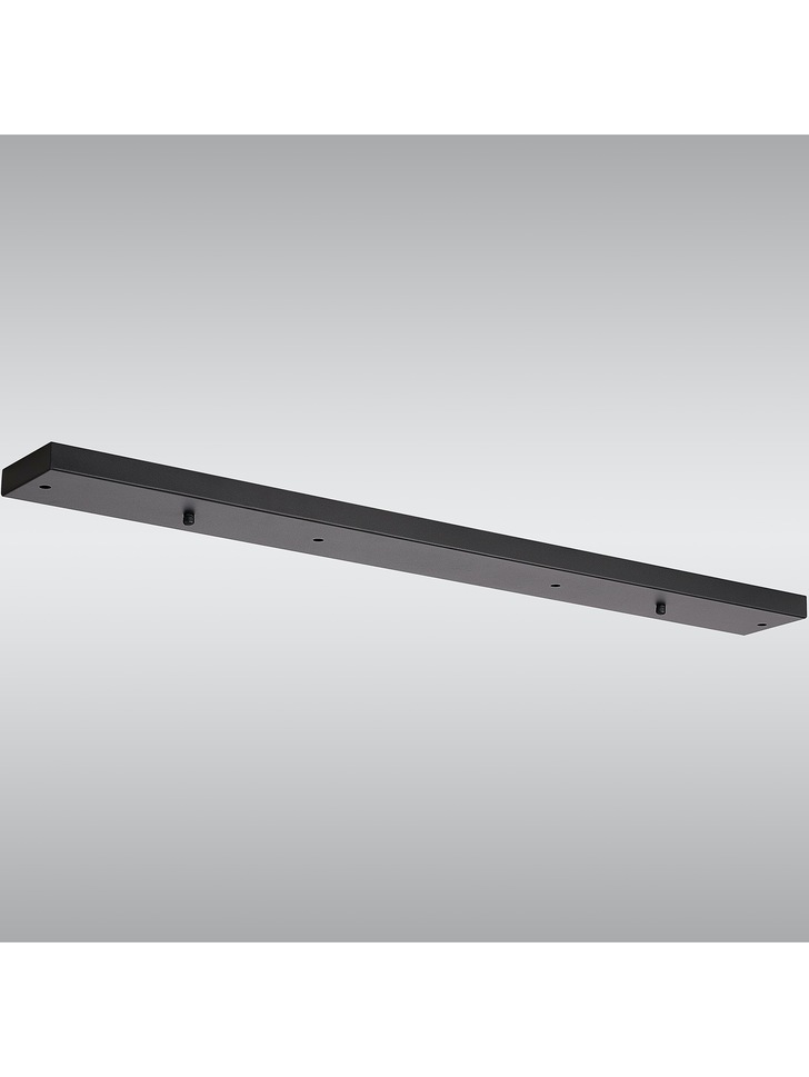 Satin Black Linear 4 Hole Ceiling Plate - 90 X 10cm