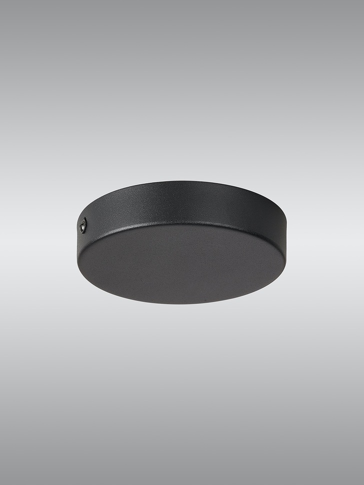 Satin Black No Hole Ceiling Plate - 12cm