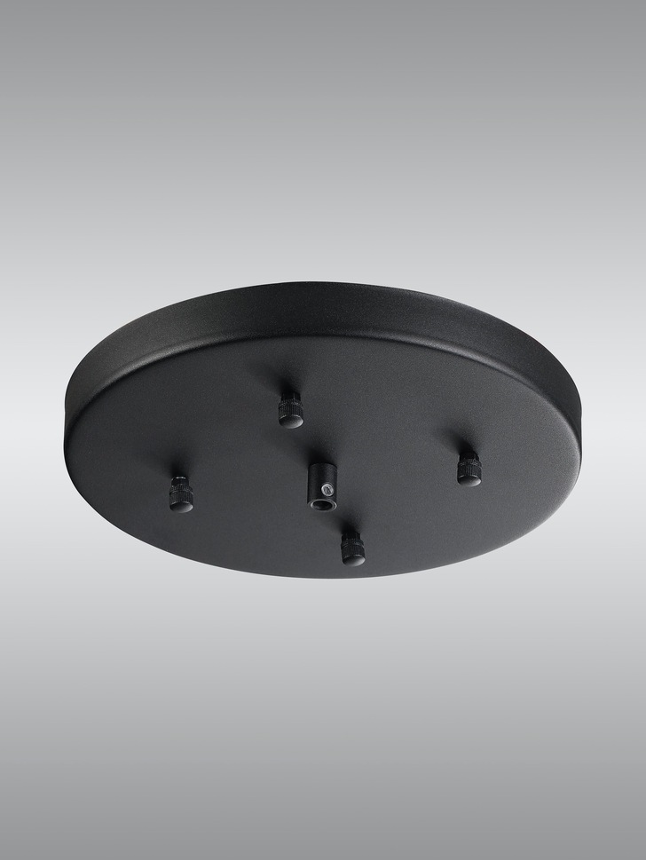 Satin Black No Hole Ceiling Plate - 23cm