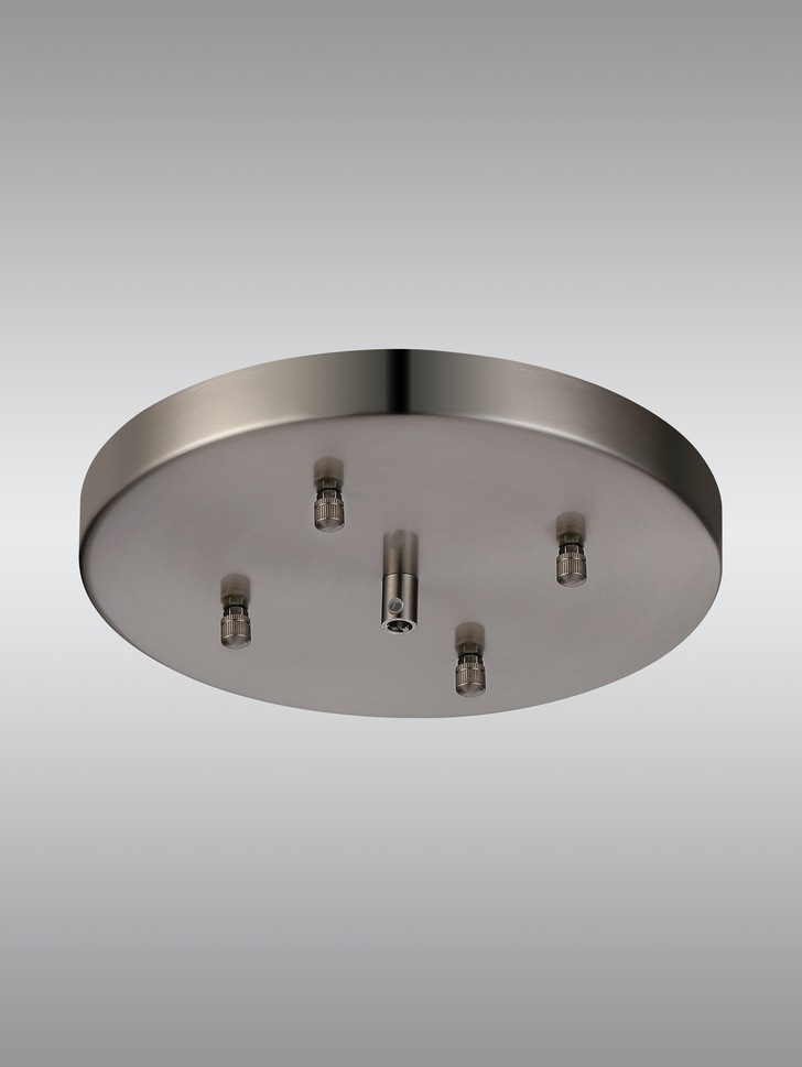 Satin Nickel No Hole Ceiling Plate - 23cm