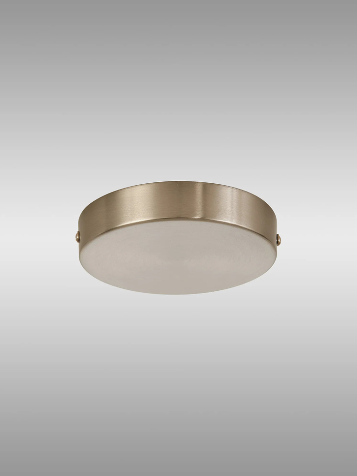 Satin Nickel No Hole Round Ceiling Plate - 12cm