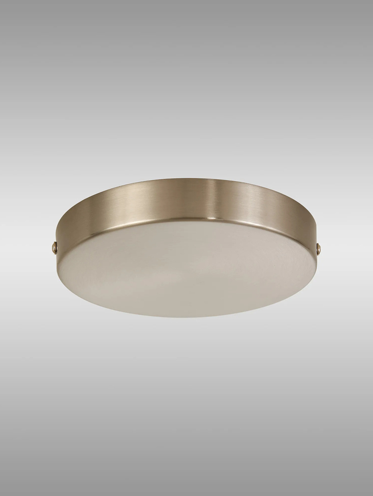 Satin Nickel No Hole Round Ceiling Plate - 15cm