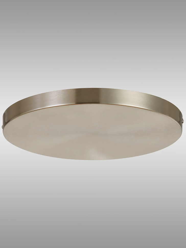 Satin Nickel No Hole Round Ceiling Plate - 28cm