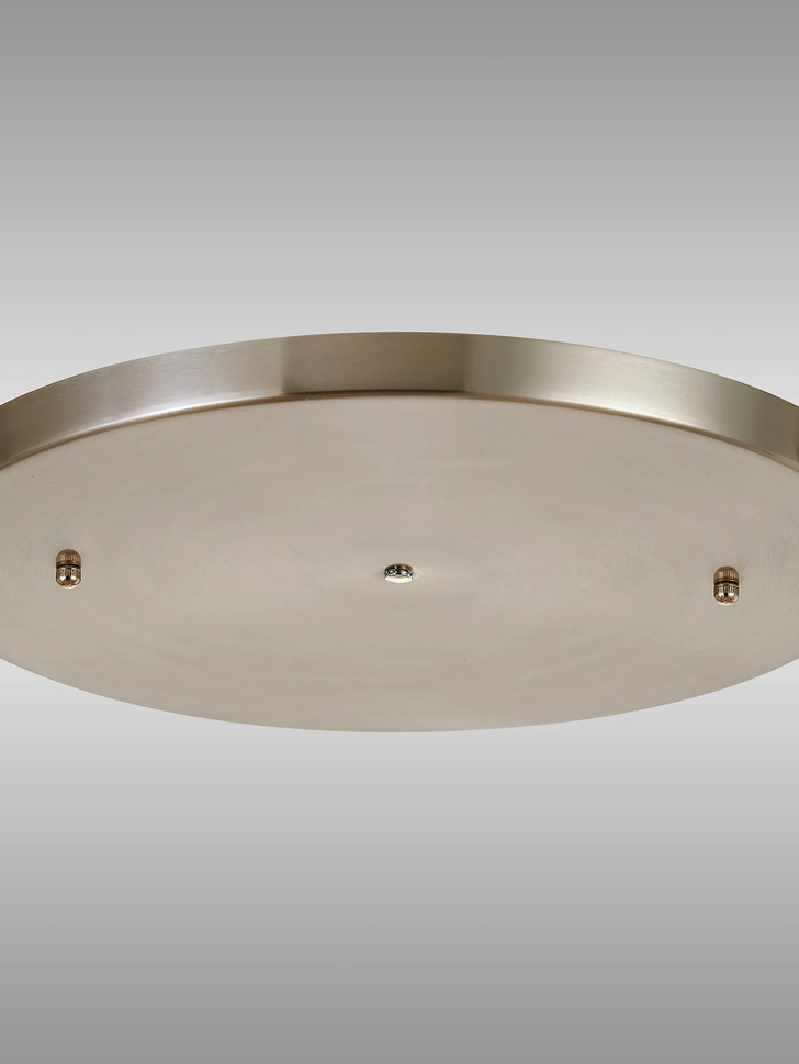 Satin Nickel No Hole Round Ceiling Plate - 40cm