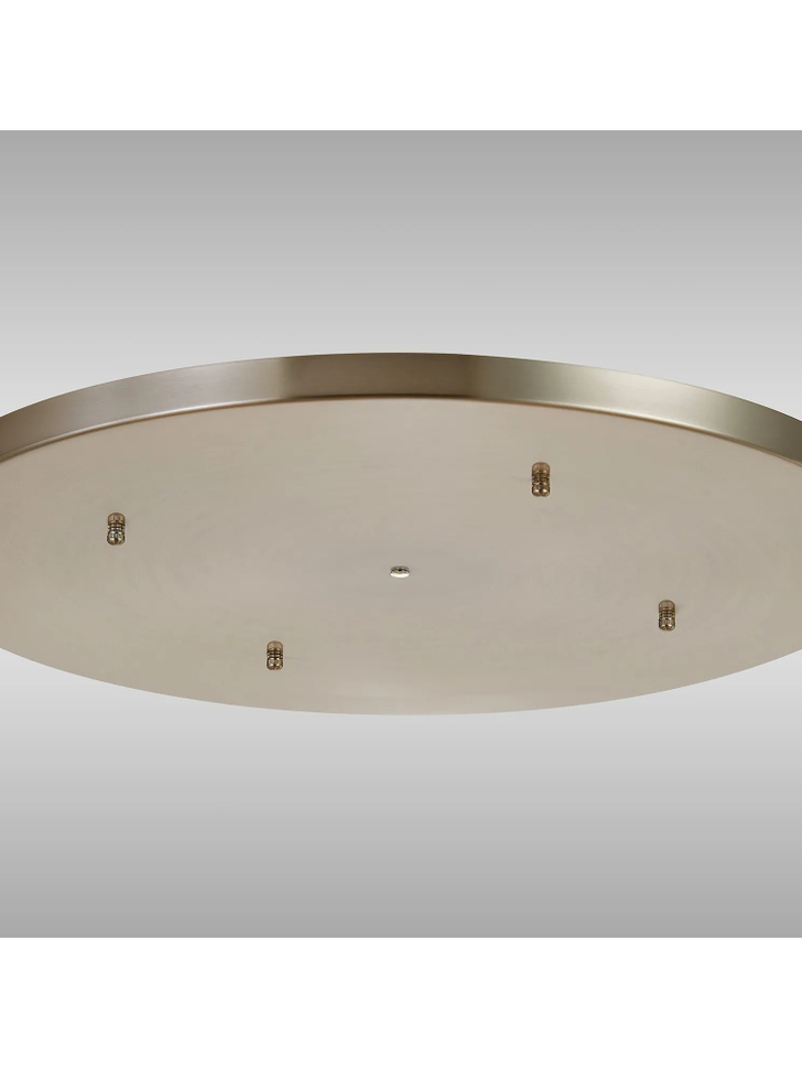 Satin Nickel No Hole Round Ceiling Plate - 60cm