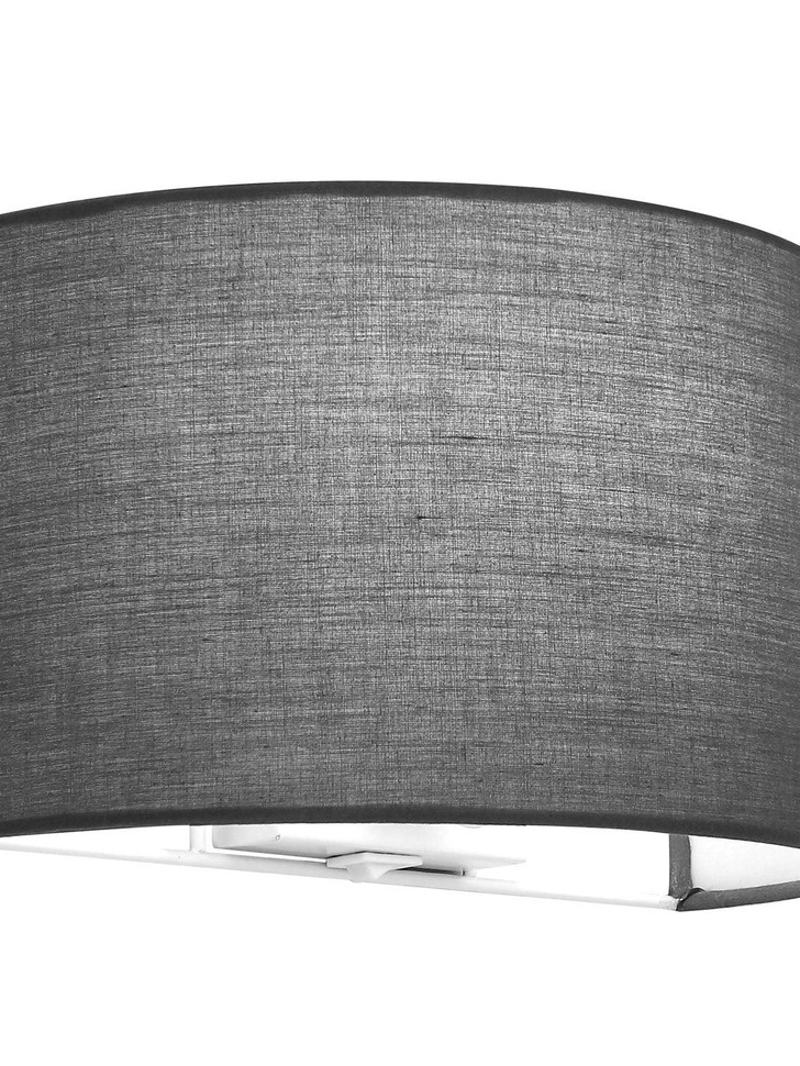 Stylish Lighting Louisiana 1 Light Half Drum Grey Fabric Wall Light