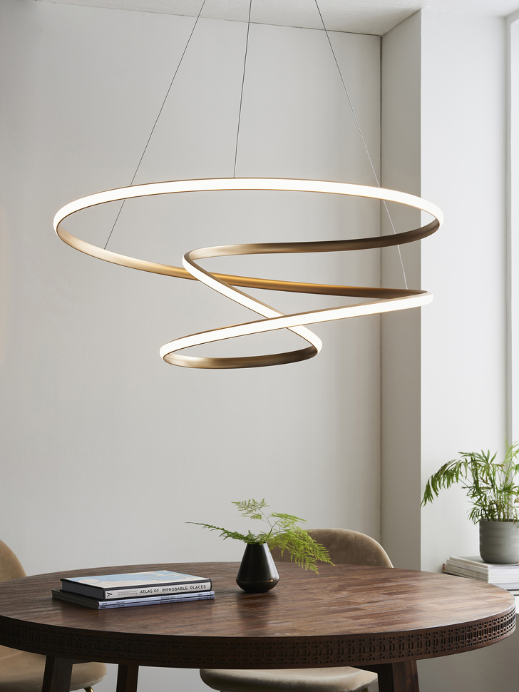 Thorlight Anakin Modern Spiral LED Pendant Gold