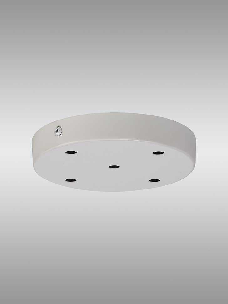 White 5 Hole Ceiling Plate - 15cm