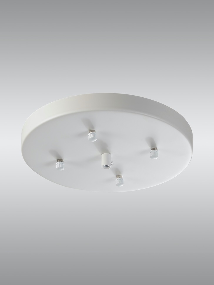 White No Hole Ceiling Plate - 23cm