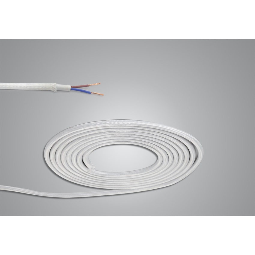 Photograph: 1 Metre Of White Braided 2 Core 0.75mm Cable