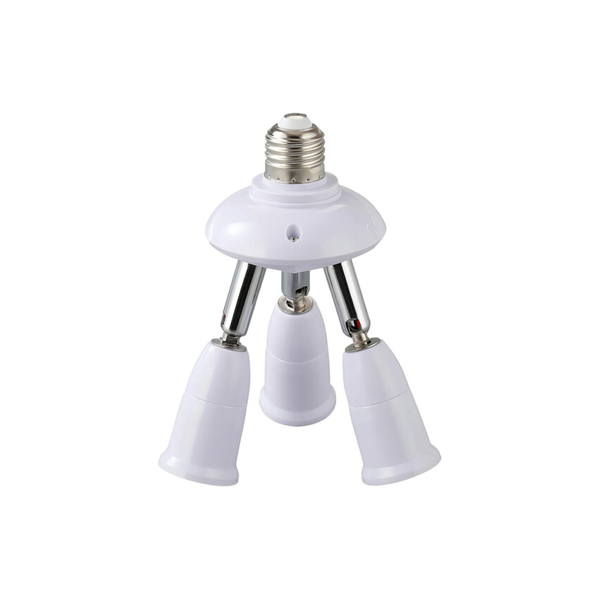 Photograph: 1 to 3 E27 Converter White Adjustable Lampholders