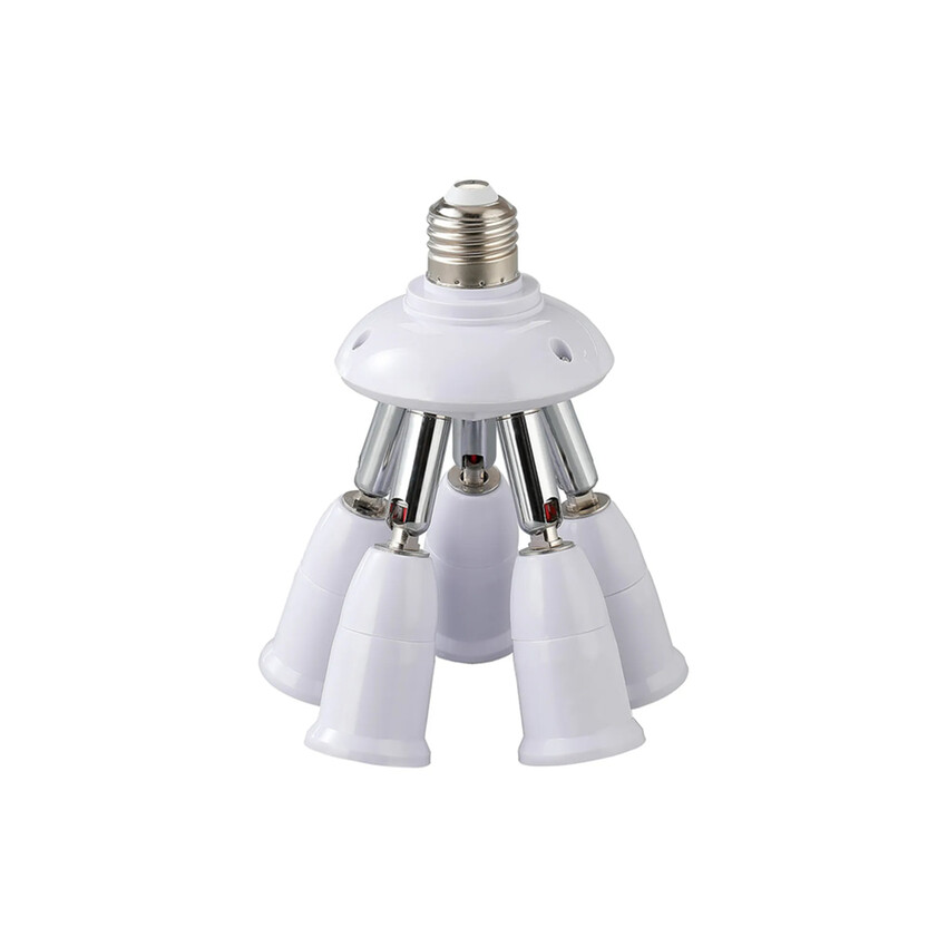 Photograph: 1 to 5 E27 Converter White Adjustable Lampholders