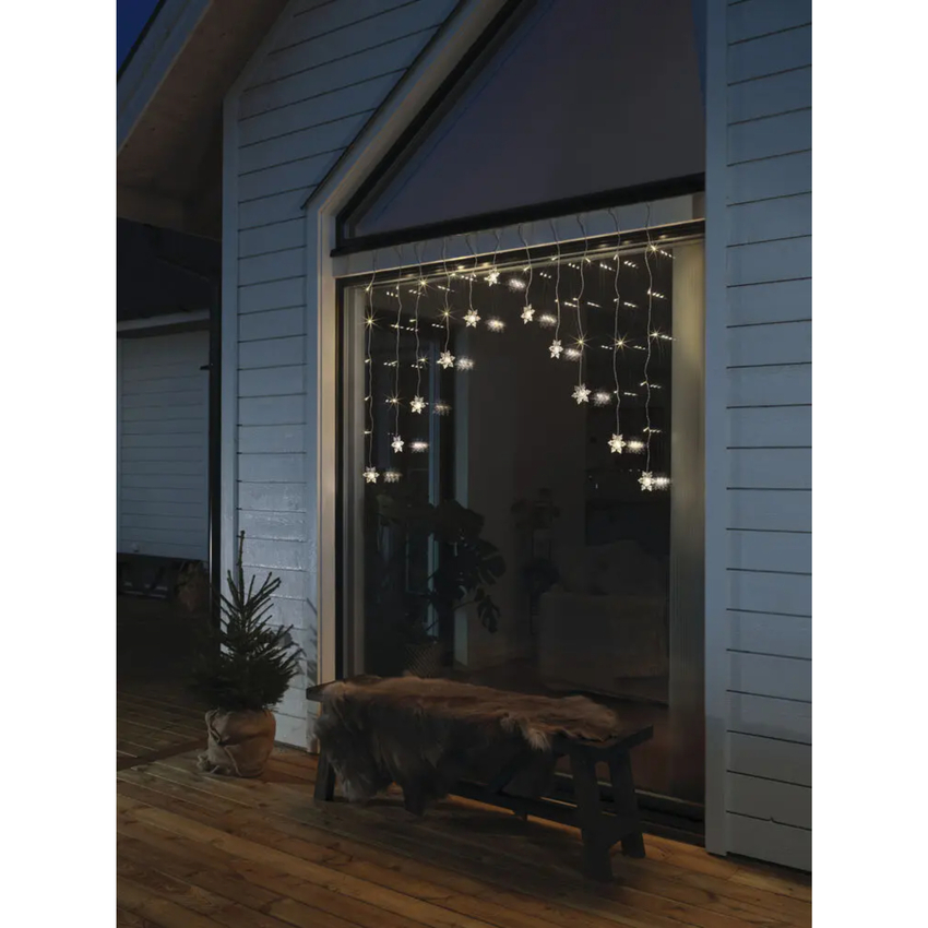 Photograph: 11 Clear Snowflakes Curtain 41 Warm White Led IP20