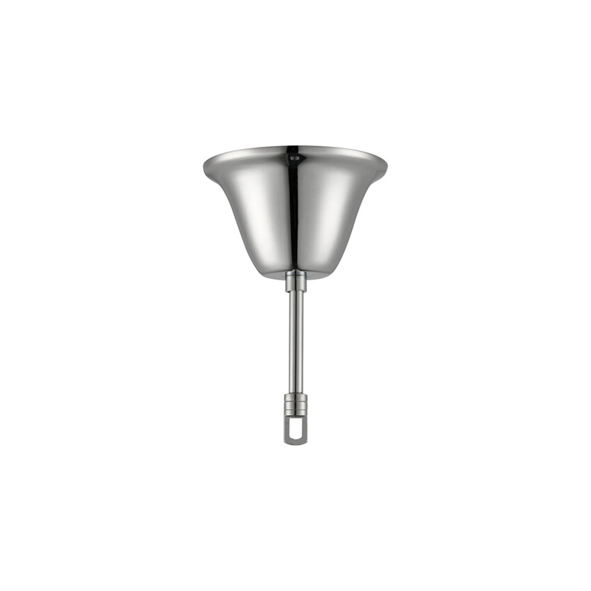 Photograph: 120mm Polished Chrome Bell Cup Ceiling Rose With Hook Plate And Rod