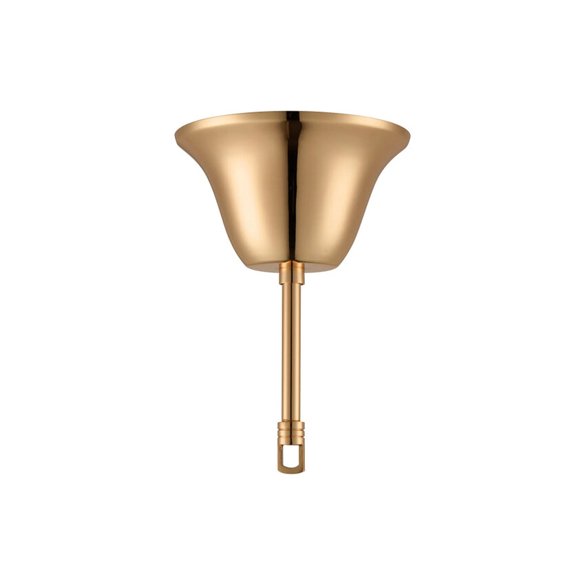 Photograph: 145mm French Gold Finish Bell Cup Ceiling Rose With Hook Plate And Rod
