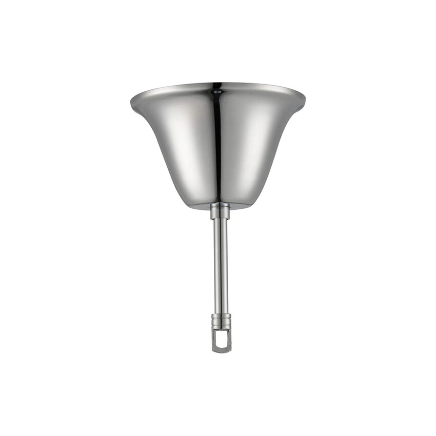 Photograph: 145mm Polished Chrome Bell Cup Ceiling Rose With Hook Plate And Rod