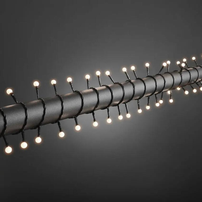 Photograph: 160 Led WARM WHITE Cherry Light Set Black Wire IP20
