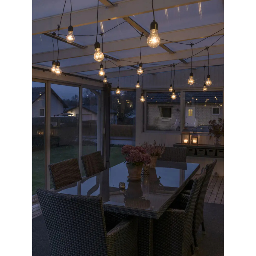 Photograph: 20 Clear Bulb Icicle Set, 160 Amber Led IP20