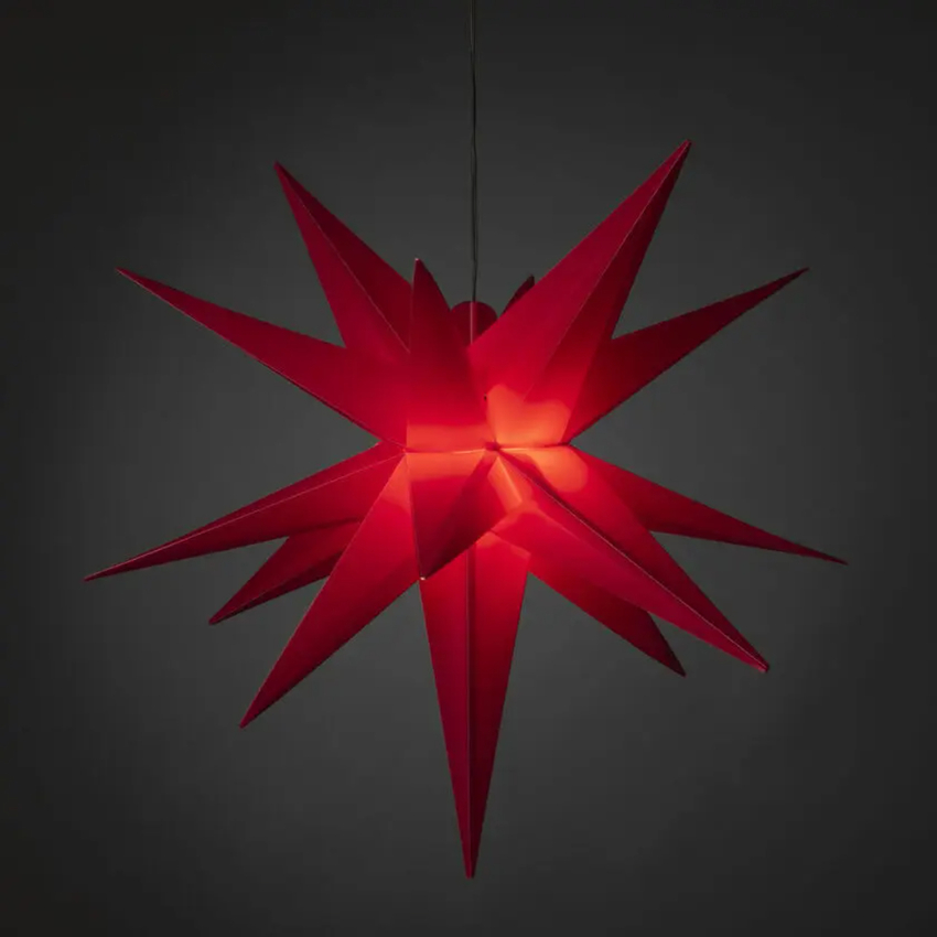 Photograph: 3-D Plastic Star 80cm Red with Cord Set IP20