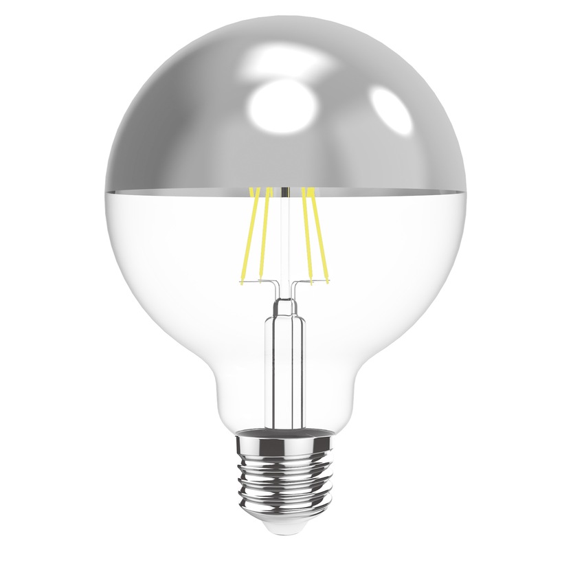 Photograph: 4W LED Classic Deco Clear Dimmable G80 Globe Lamp With Chrome Top - E27, 2700K