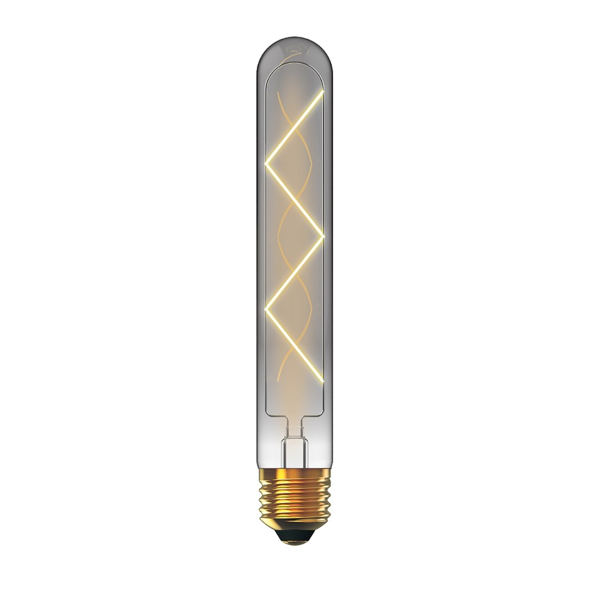 Photograph: 4W LED Classic Deco Smoke Finish Dimmable 185mm Tubular Lamp With Decorative Filament - E27, 4000K