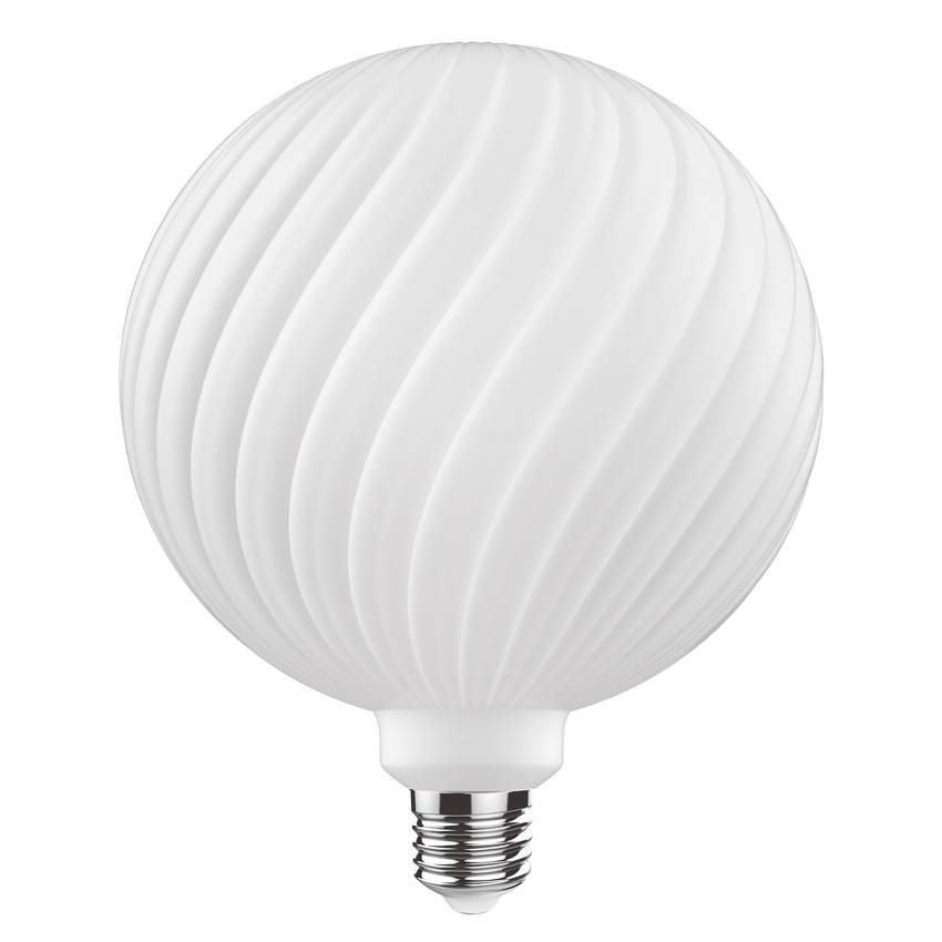 Photograph: 4W LED Classic Style Opal Finish Dimmable Twisted Globe Lamp - E27, 2700K