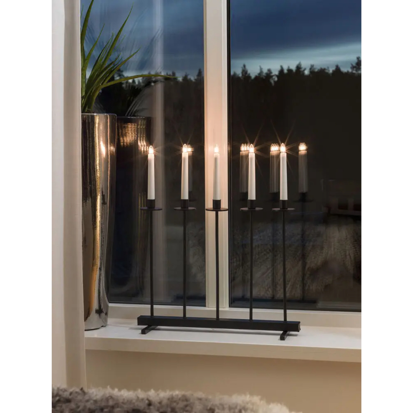 Photograph: 5 Bulb Metal Candlestick Black IP20