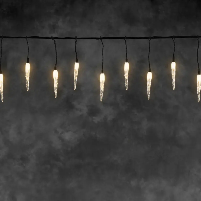 Photograph: 50 Amber Frozen Icicle Set, Black Soft Cable 31V
