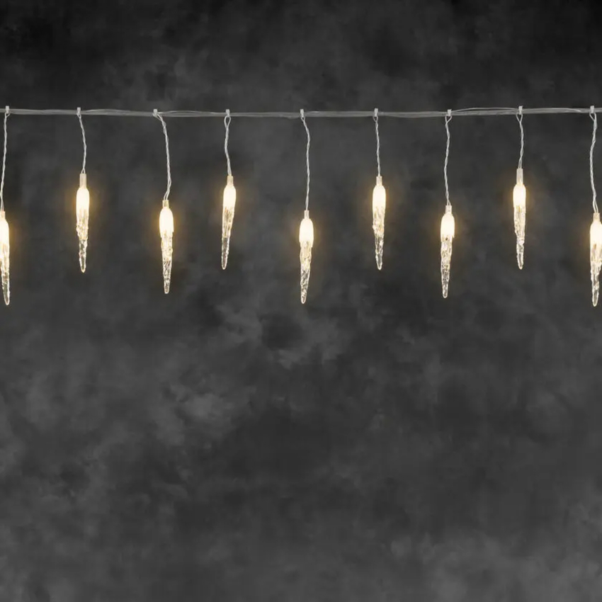 Photograph: 50 Amber Frozen Icicle Set, Transparent Cable 31V