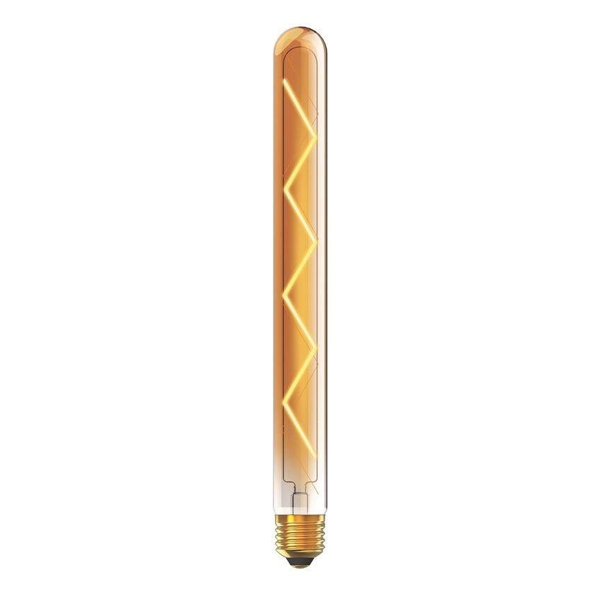 Photograph: 6W LED Classic Deco Gold Finish Dimmable 280mm Tubular Lamp With Decorative Filament - E27, 1800K