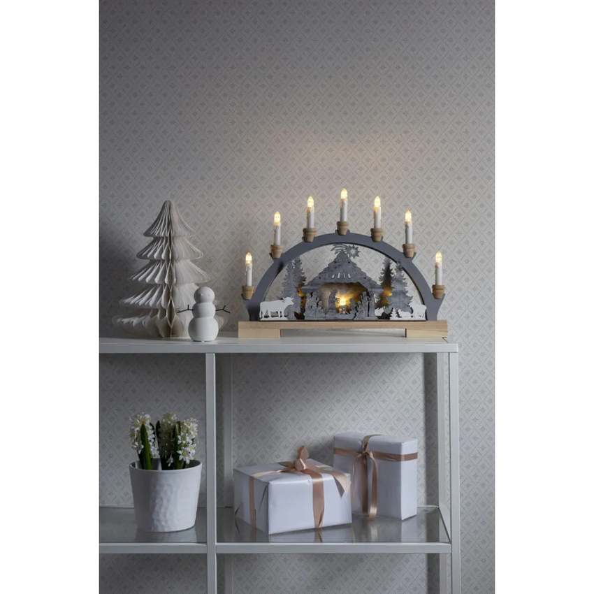 Photograph: 7 Bulb Silhouette Nativity 10 Led 6H Timer IP20 & 2xAA