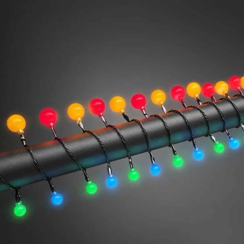 Photograph: 80 Cherry Led Light Set Multi Colour, Black Wire IP20