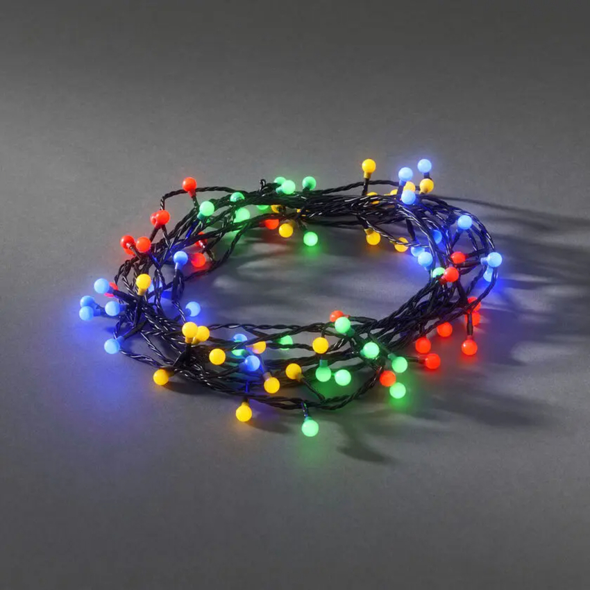 Photograph: 80 Led Multi-Colour Cherry Light Set Black Wire IP20