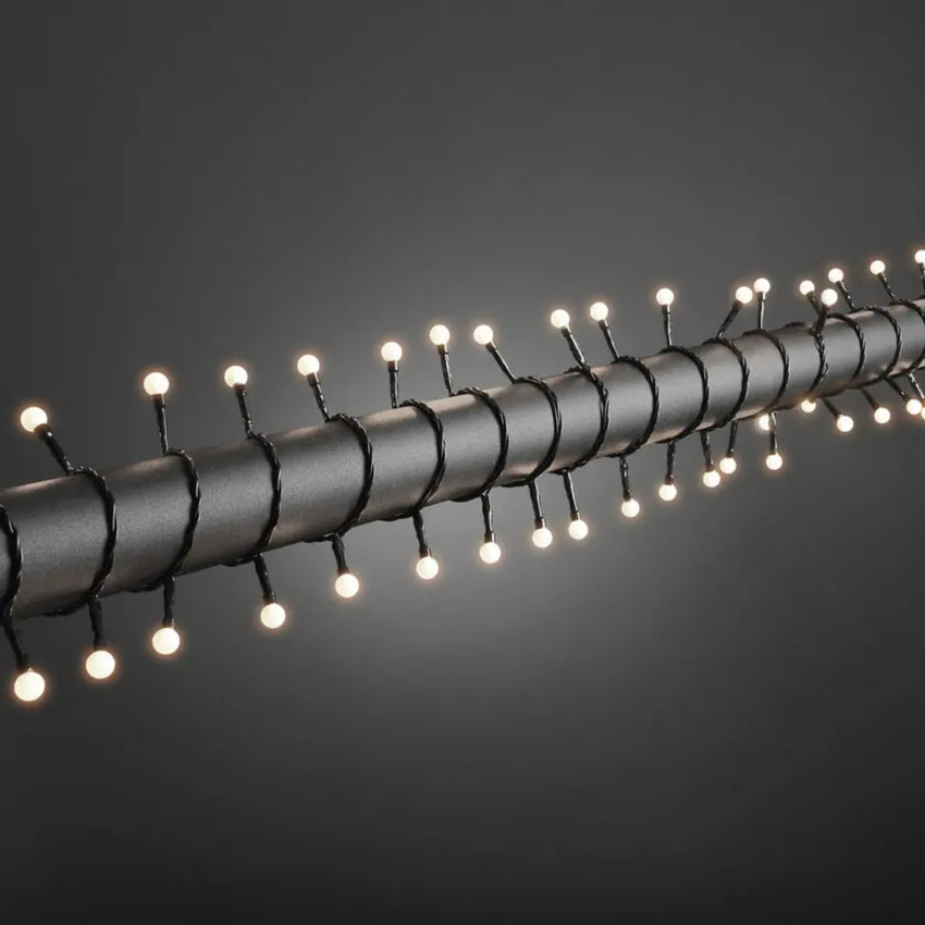 Photograph: 80 Led WARM WHITE Cherry Light Set Black Wire IP20