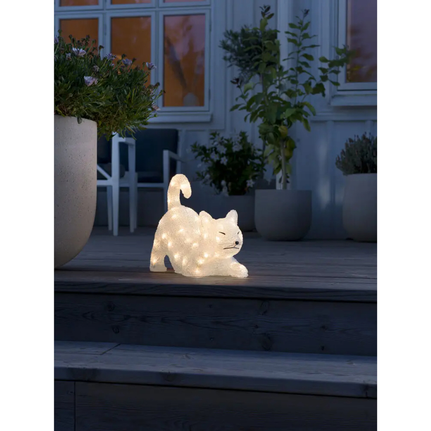 Photograph: Acrylic Laying Cat 35cm 48 Warm White Led IP20