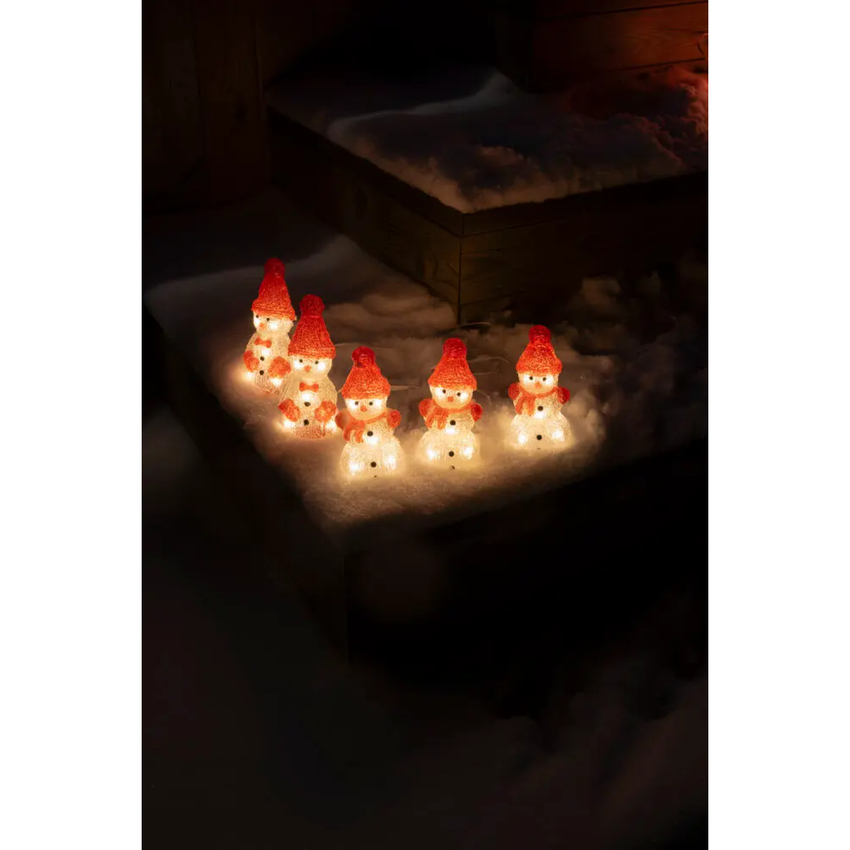 Photograph: Acrylic light Set Snowmen 5pcs, 5x8 Warm White Led, IP20