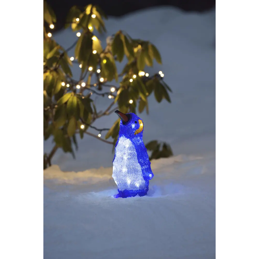 Photograph: Acrylic penguin 30cm, 24 white Led, IP20 trafo