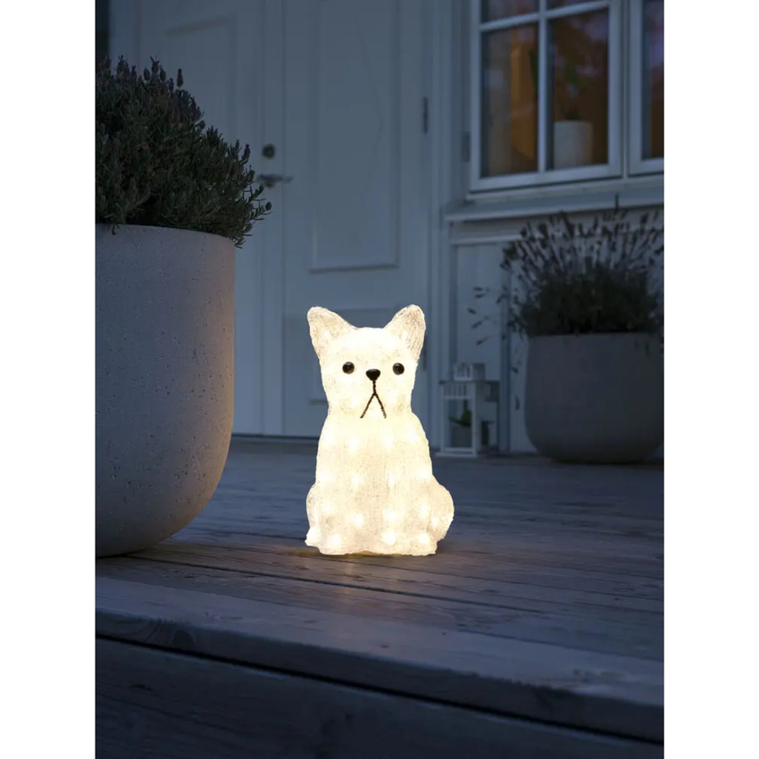 Photograph: Acrylic Sitting Dog, 33cm, 48 Warm White Led, IP20